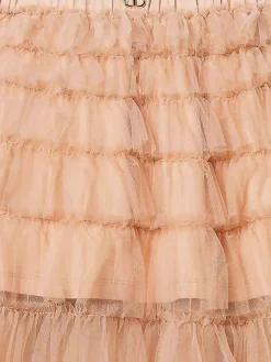 Gonna lunga beige con vita elastica