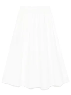 Gonna midi di cotone bianco