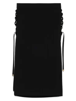 Gonna midi in nero con fessure laterali