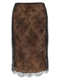Gonna midi in pizzo nero