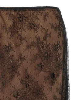 Gonna midi in pizzo nero