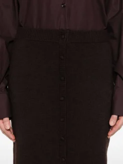 Gonna midi marrone fulmine-detail midi