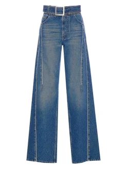 I jeans in denim con cintura