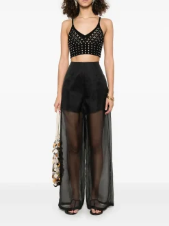 I miei pantaloni pantaloni semi-sheer in seta