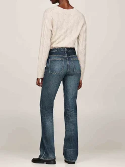Jeans A Campana A Vita Media Sbiaditi