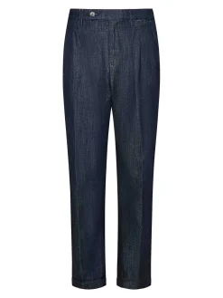 Jeans a doppia piega in denim blu indaco