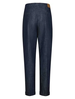 Jeans a doppia piega in denim blu indaco
