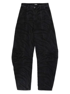 Jeans a gamba larga in cotone riciclato