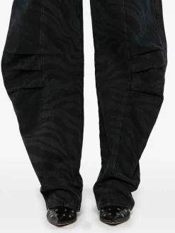 Jeans a gamba larga in cotone riciclato