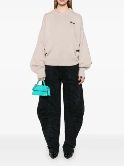 Jeans a gamba larga in cotone riciclato