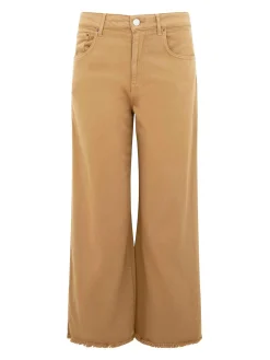 Jeans beige in cotone allungato