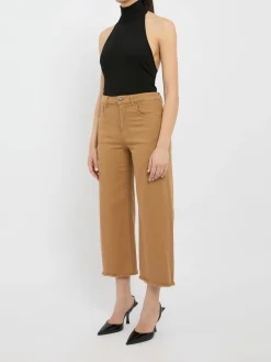 Jeans beige in cotone allungato