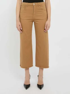 Jeans beige in cotone allungato