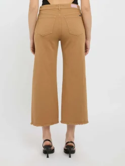 Jeans beige in cotone allungato