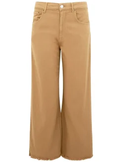 Jeans beige in cotone allungato