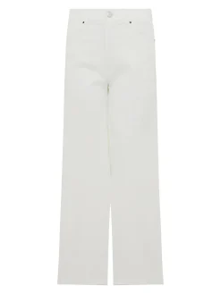 Jeans bianchi in cotone e lino