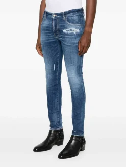 Jeans blu di allungamento-cotone