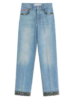 Jeans Con Dettaglio A Fiori