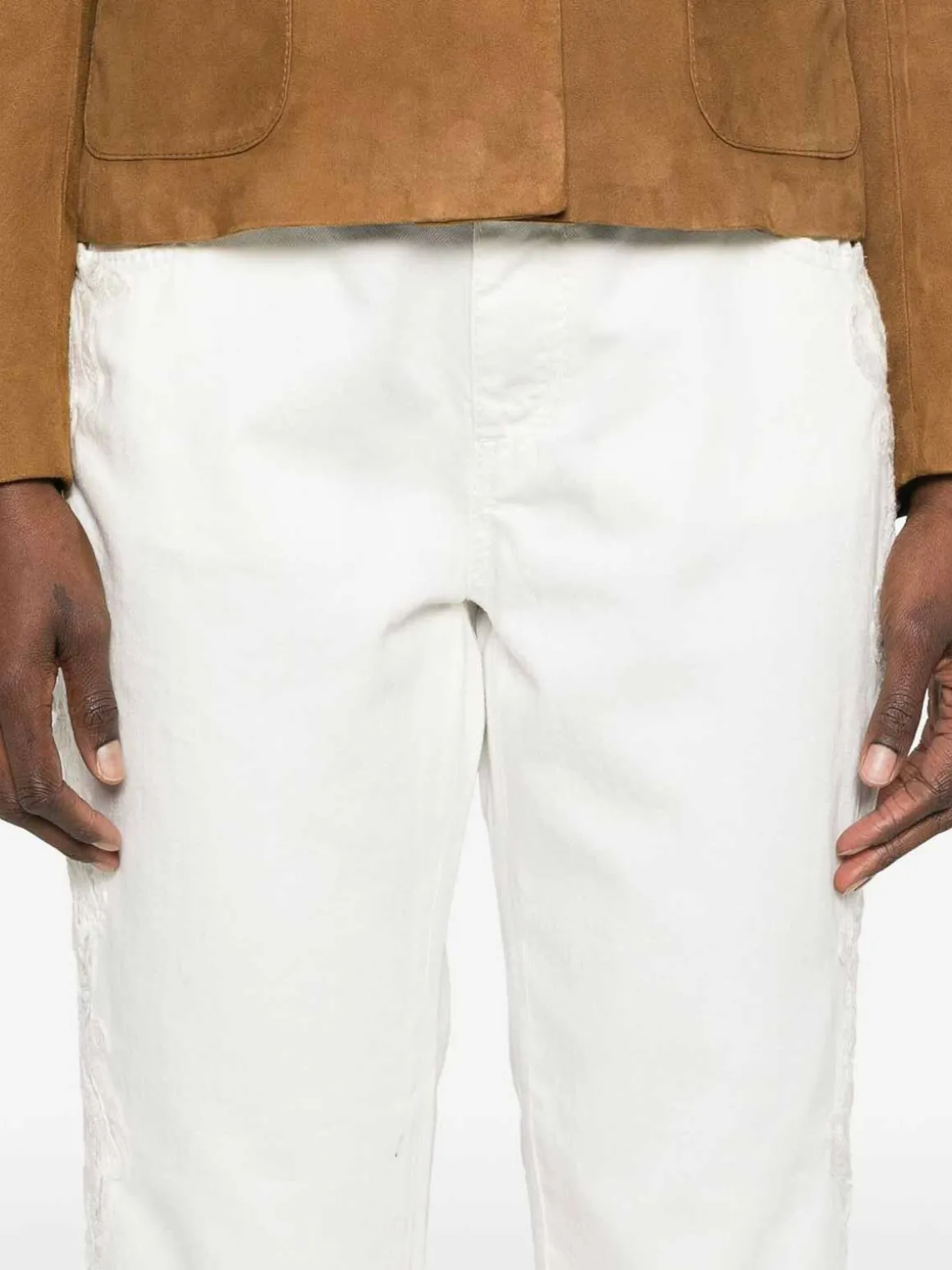 Jeans Con Dettaglio In Pizzo