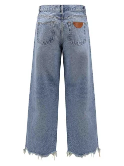 Jeans Con Fondo Sfrangiato