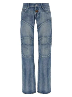 Jeans cuciture in rilievo