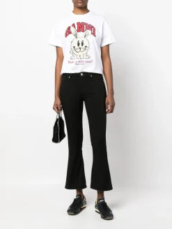 Jeans di cotone svasato nero