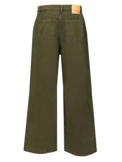 Jeans di cotone verde scuro
