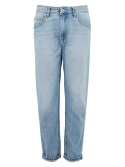 Jeans dritti di denim blu