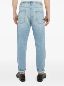Jeans dritti di denim blu