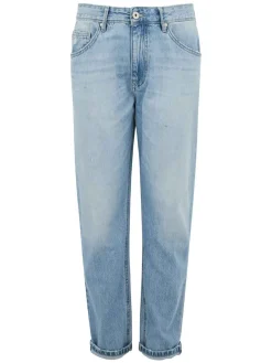 Jeans dritti di denim blu