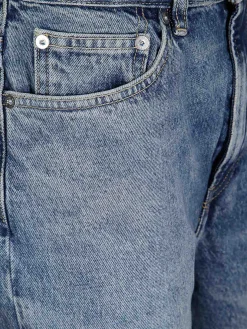 Jeans dritti in cotone a vita alta