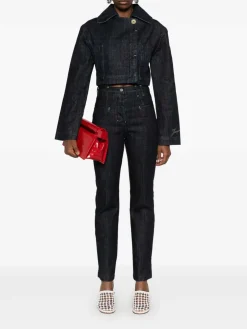 Jeans dritti in denim blu scuro