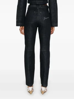Jeans dritti in denim blu scuro