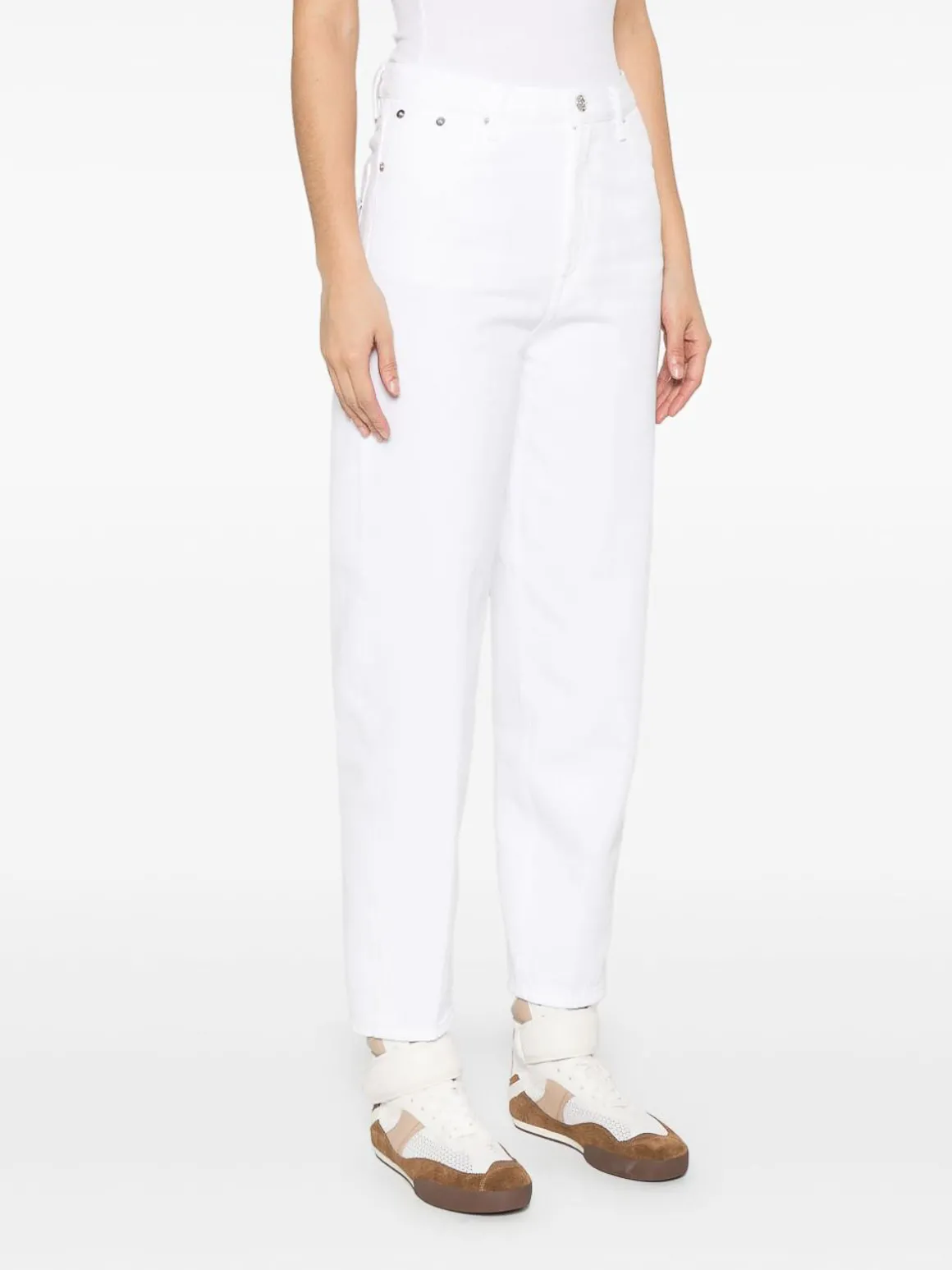 Jeans in denim bianco sciolto