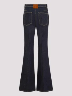 Jeans in denim gamba larga