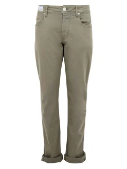 Jeans in denim verde oliva