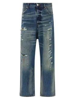 Jeans larghi blu angosciati