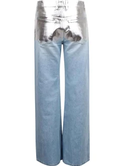 Jeans Larghi Con Dettaglio Silver