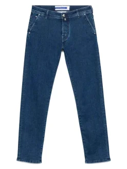 Jeans lunghi di cotone e allungamento magri