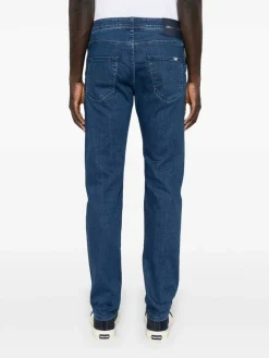 Jeans lunghi di cotone e allungamento magri