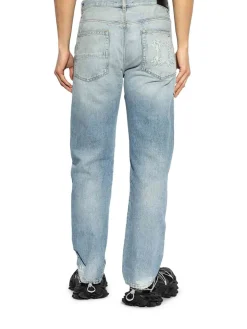 Jeans ma quad cucito effetto