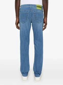 Jeans miscelati di cotone in denim blu