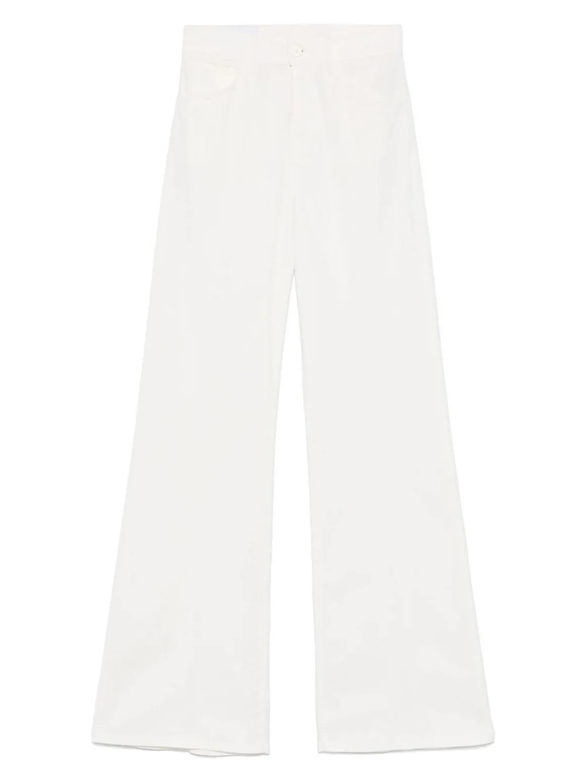 Jeans svasati in denim bianco