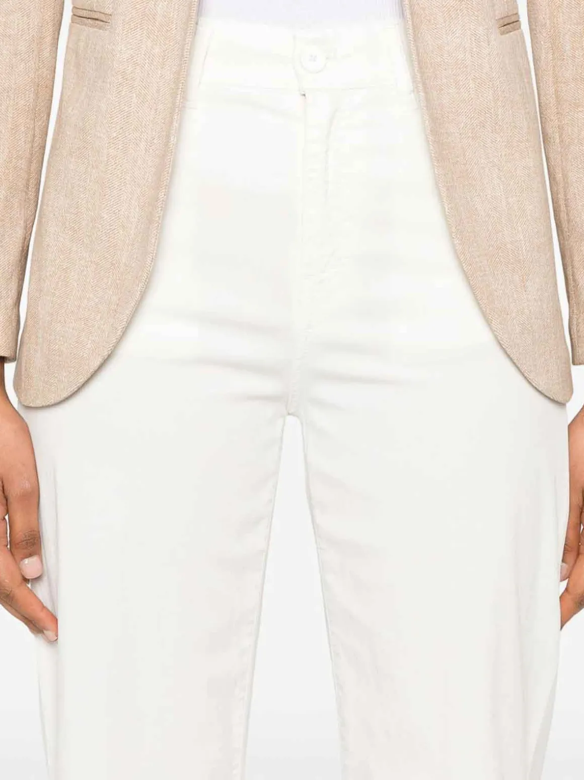 Jeans svasati in denim bianco