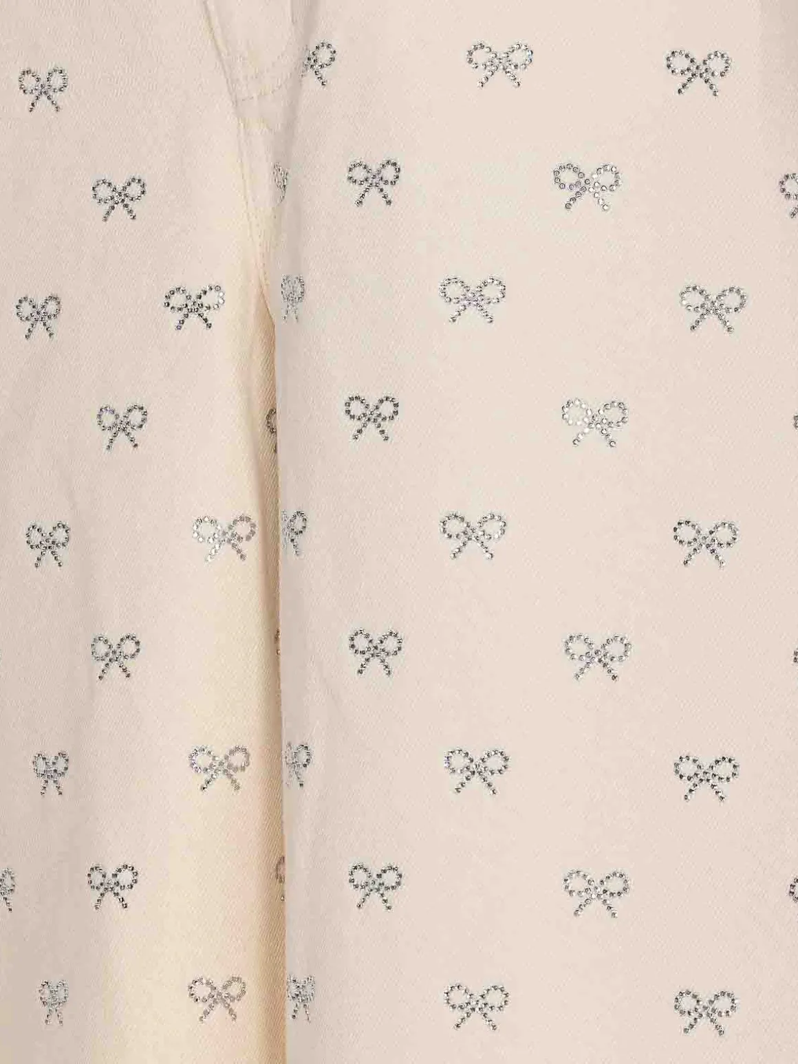 Jeans white diamante bow