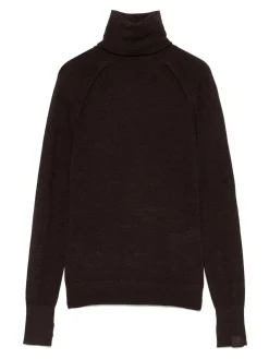 Jumper a collo alto marrone scuro