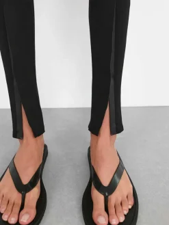 Legging opaco con zip anteriore