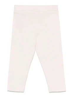 Leggings rosa in cotone allungato con logo