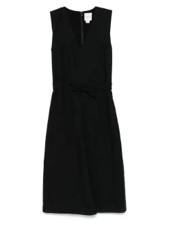 Linen Blend Ns v Neck Dress