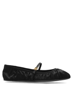 Logo-Buckle Ballerina Shoes